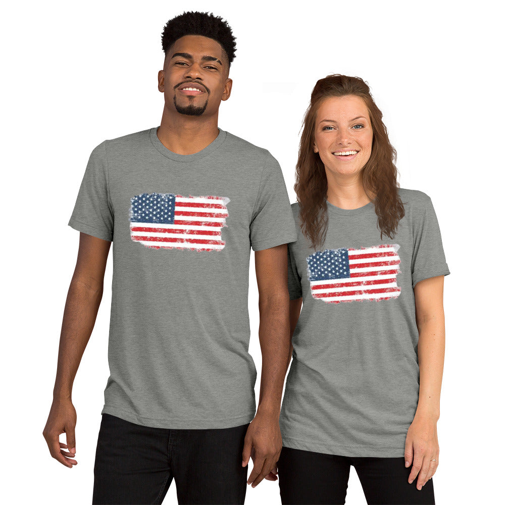 Color American Flag Short Sleeve T-Shirt