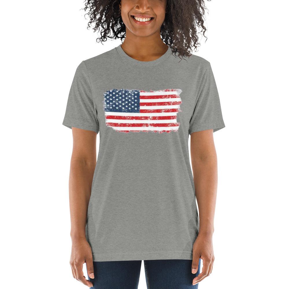 Color American Flag Short Sleeve T-Shirt