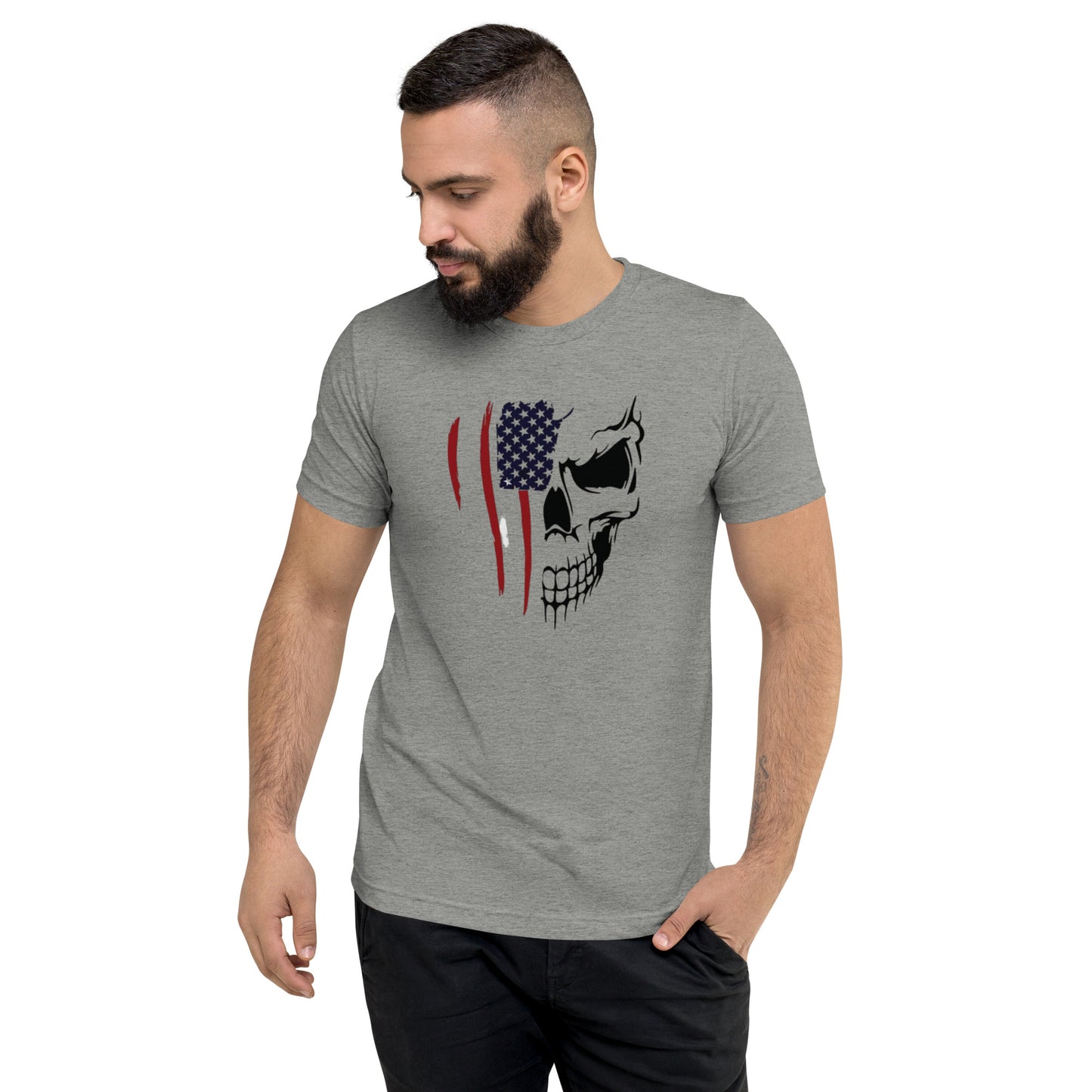 American Molon Labe Skull Short Sleeve T-Shirt