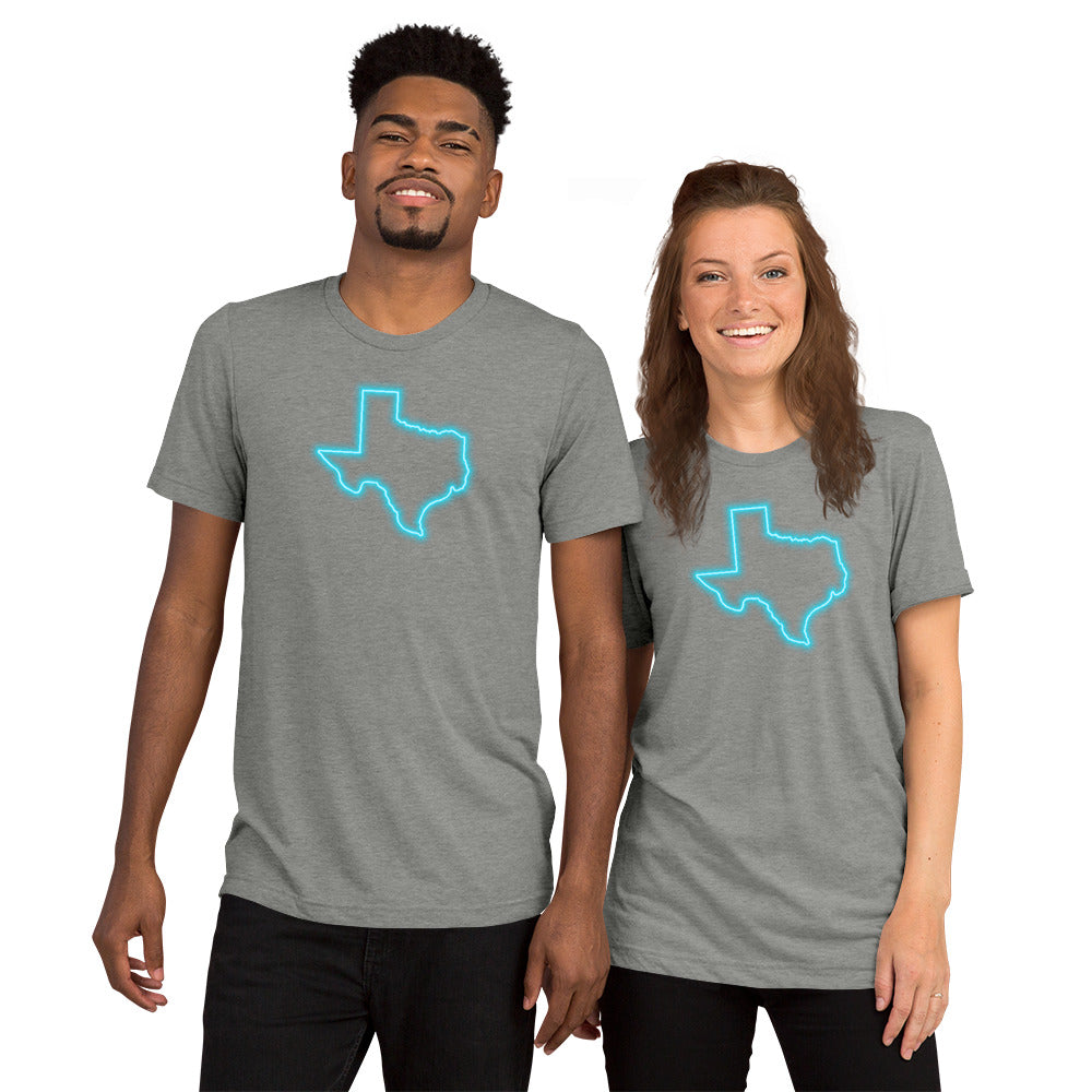 Neon Blue Texas Short Sleeve T-Shirt