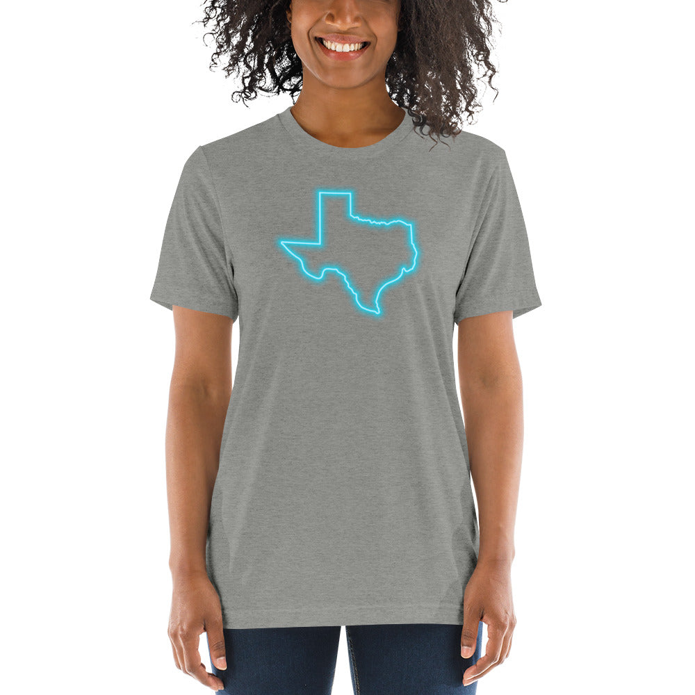 Neon Blue Texas Short Sleeve T-Shirt