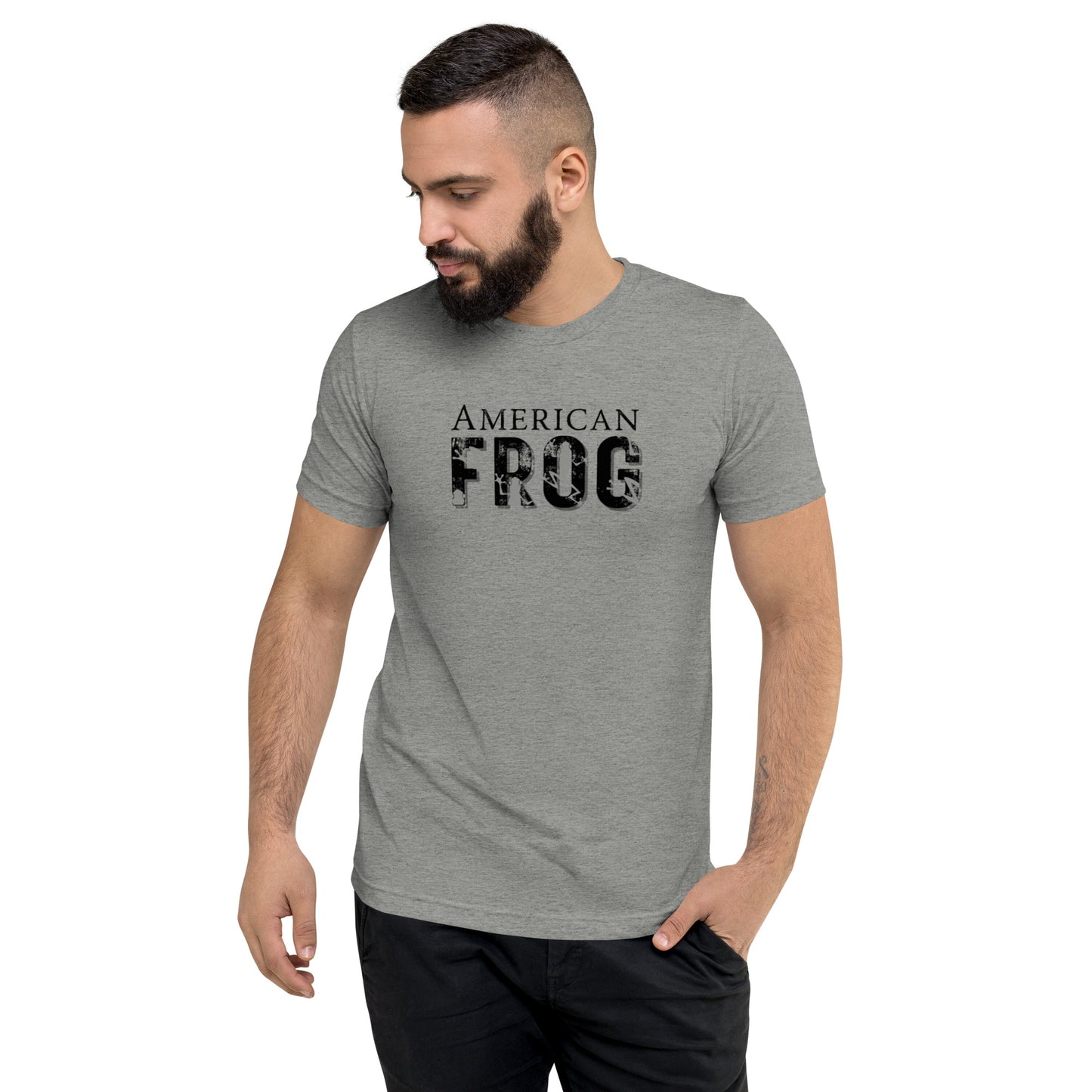 American Frog in Athletic Gray Short Sleeve T-Shirt