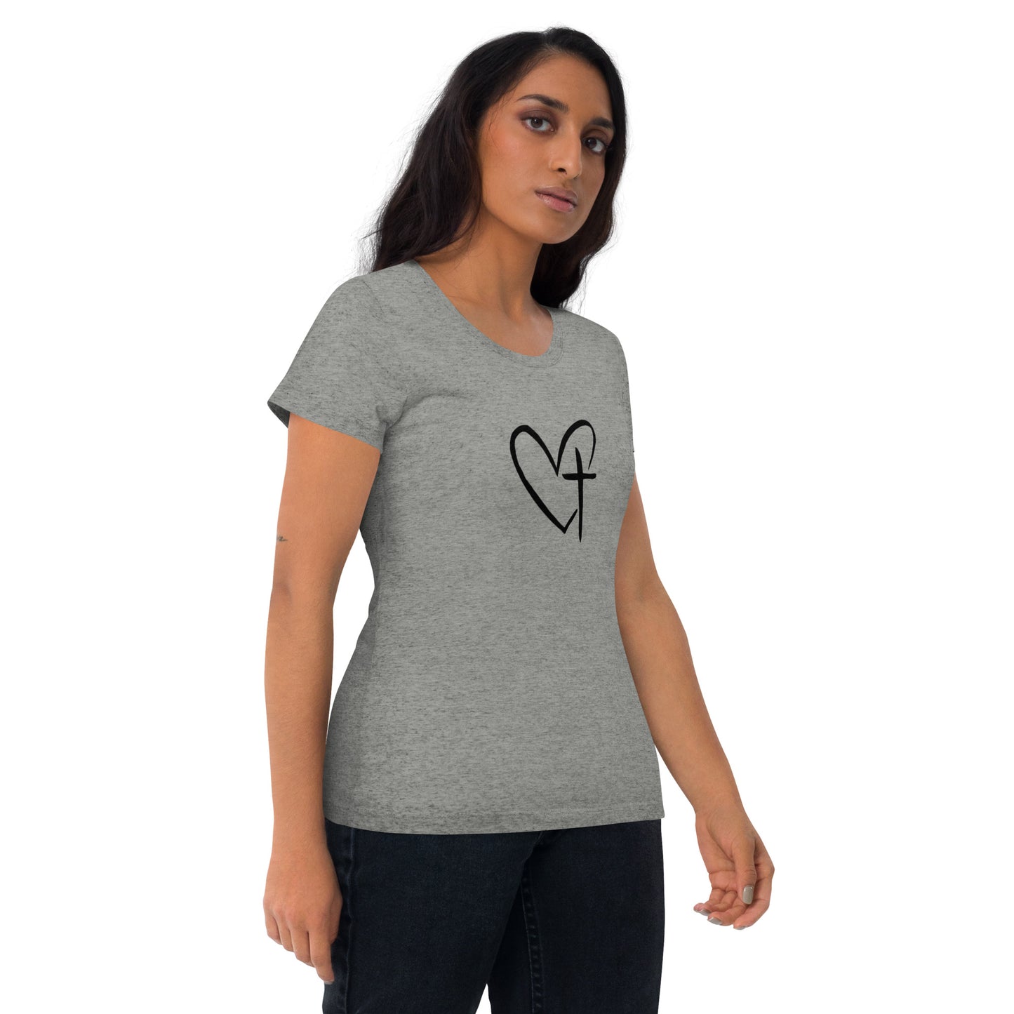 Heart w/ Cross Short Sleeve T-Shirt