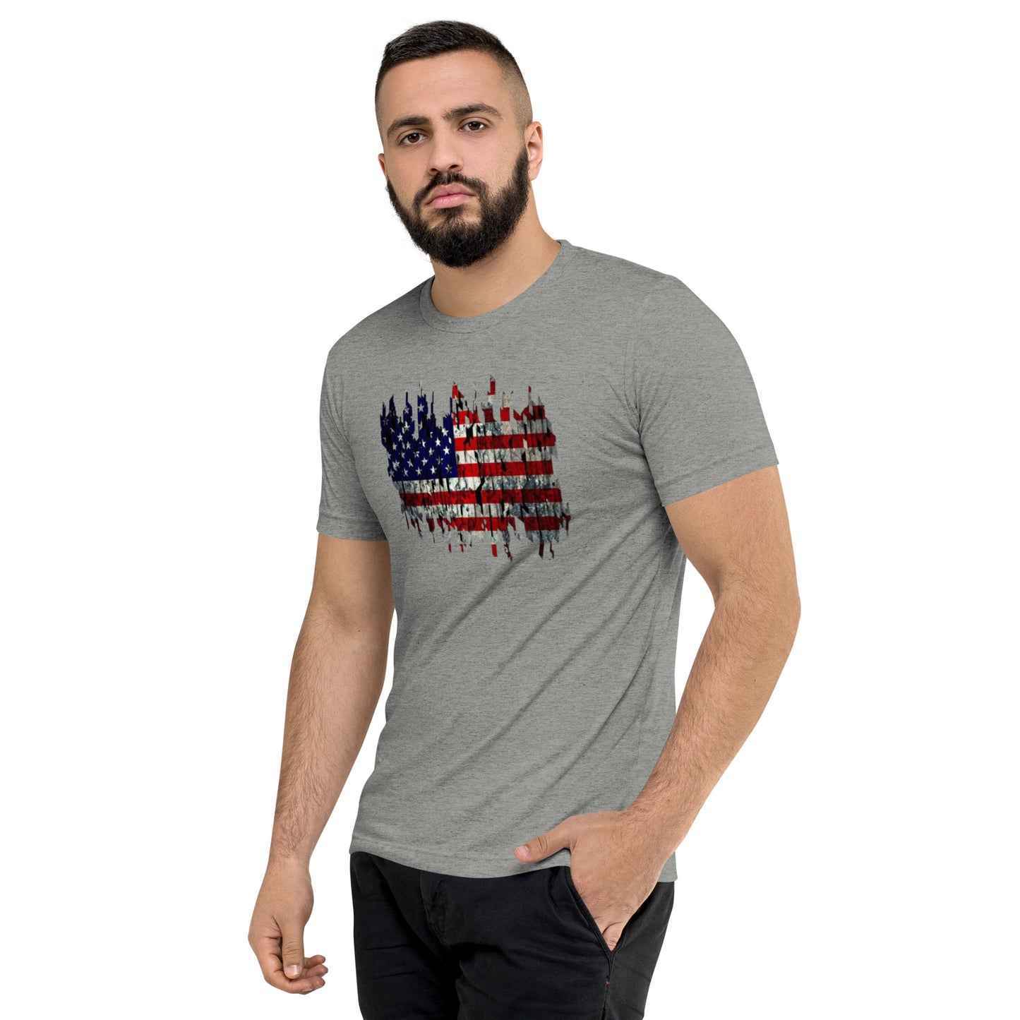 Torn American Flag Short Sleeve T-Shirt