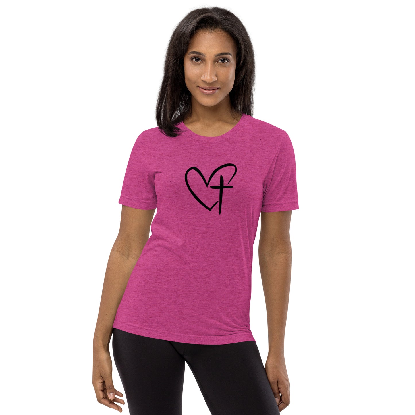 Heart w/ Cross Short Sleeve T-Shirt