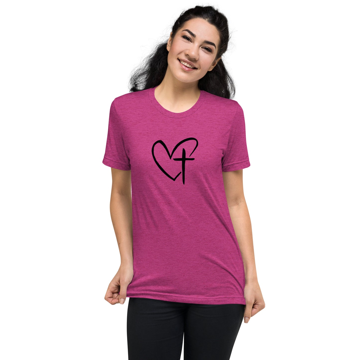 Heart w/ Cross Short Sleeve T-Shirt