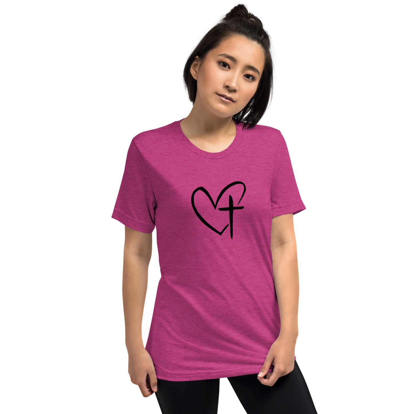 Heart w/ Cross Short Sleeve T-Shirt