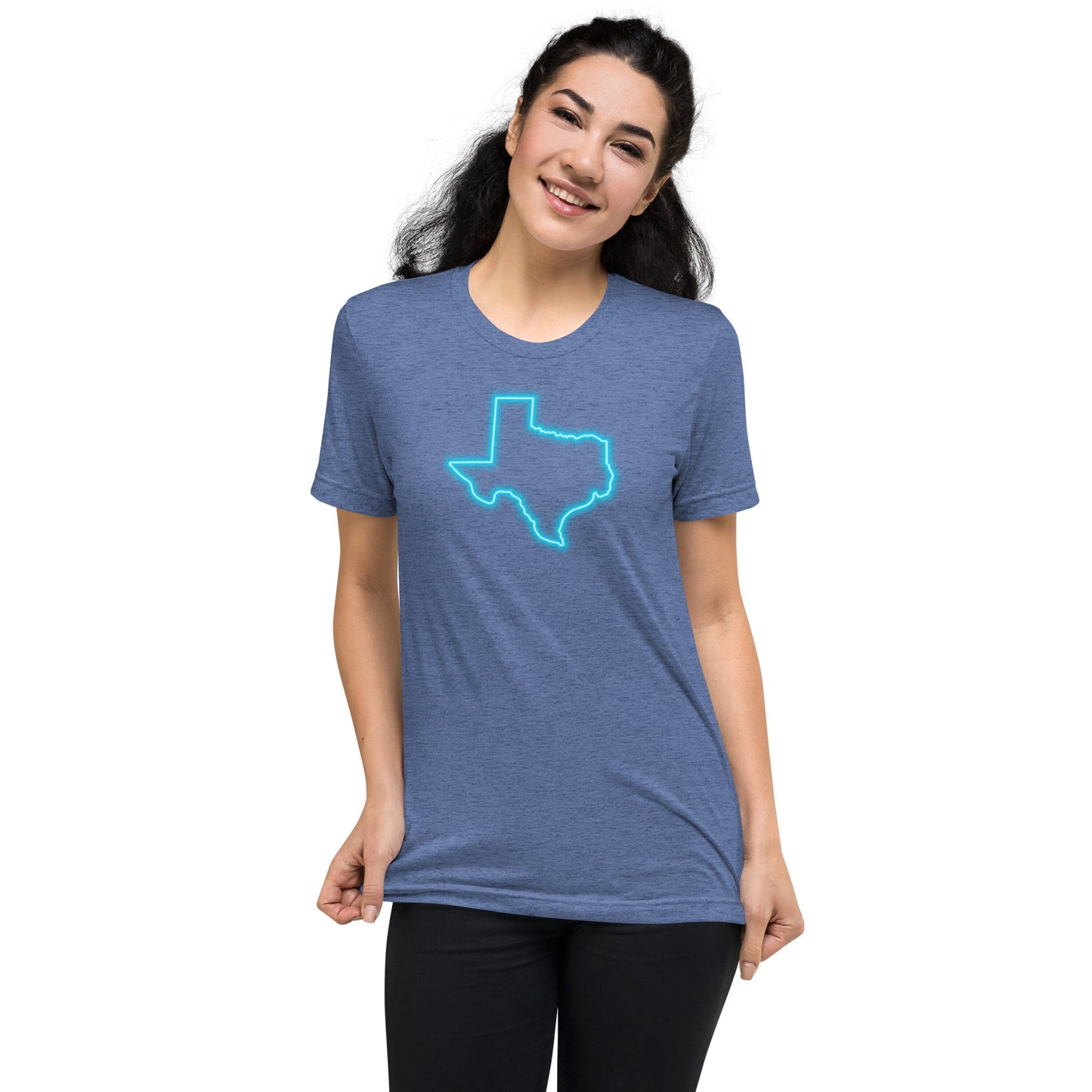 Neon Blue Texas Short Sleeve T-Shirt