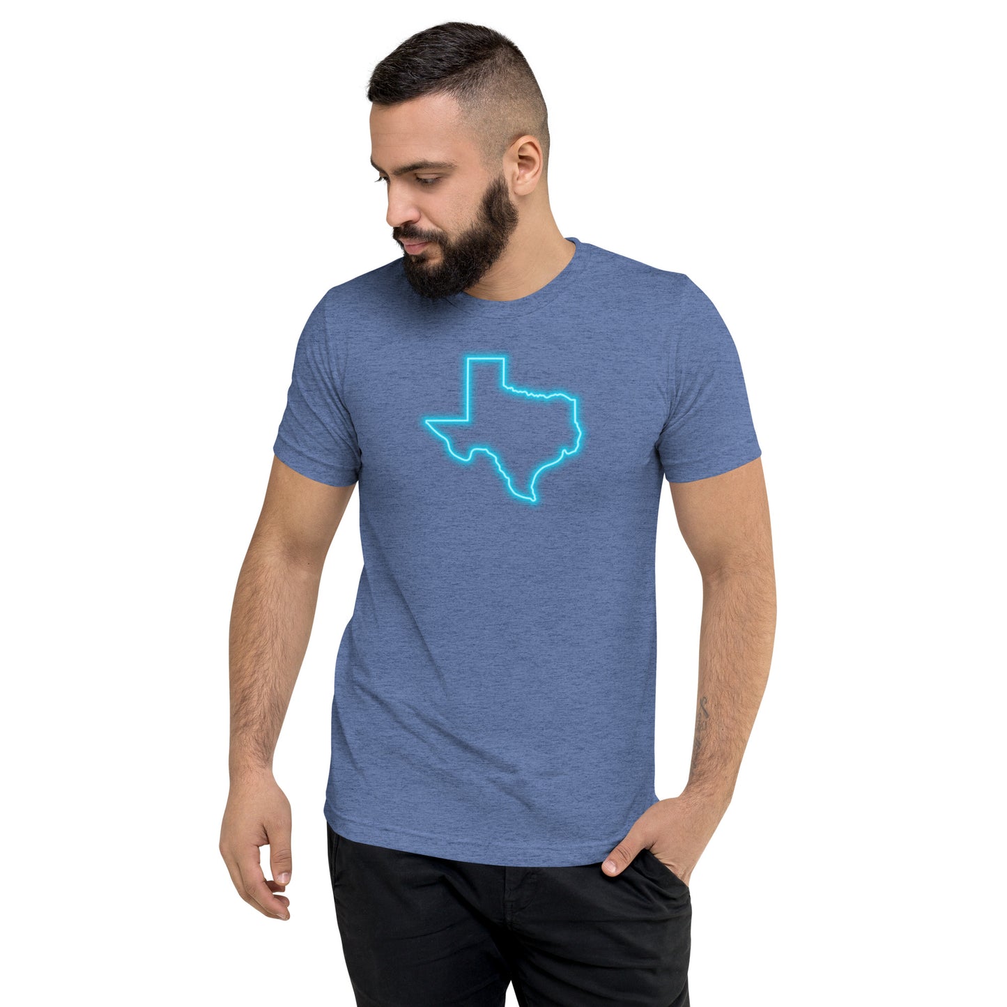 Neon Blue Texas Short Sleeve T-Shirt