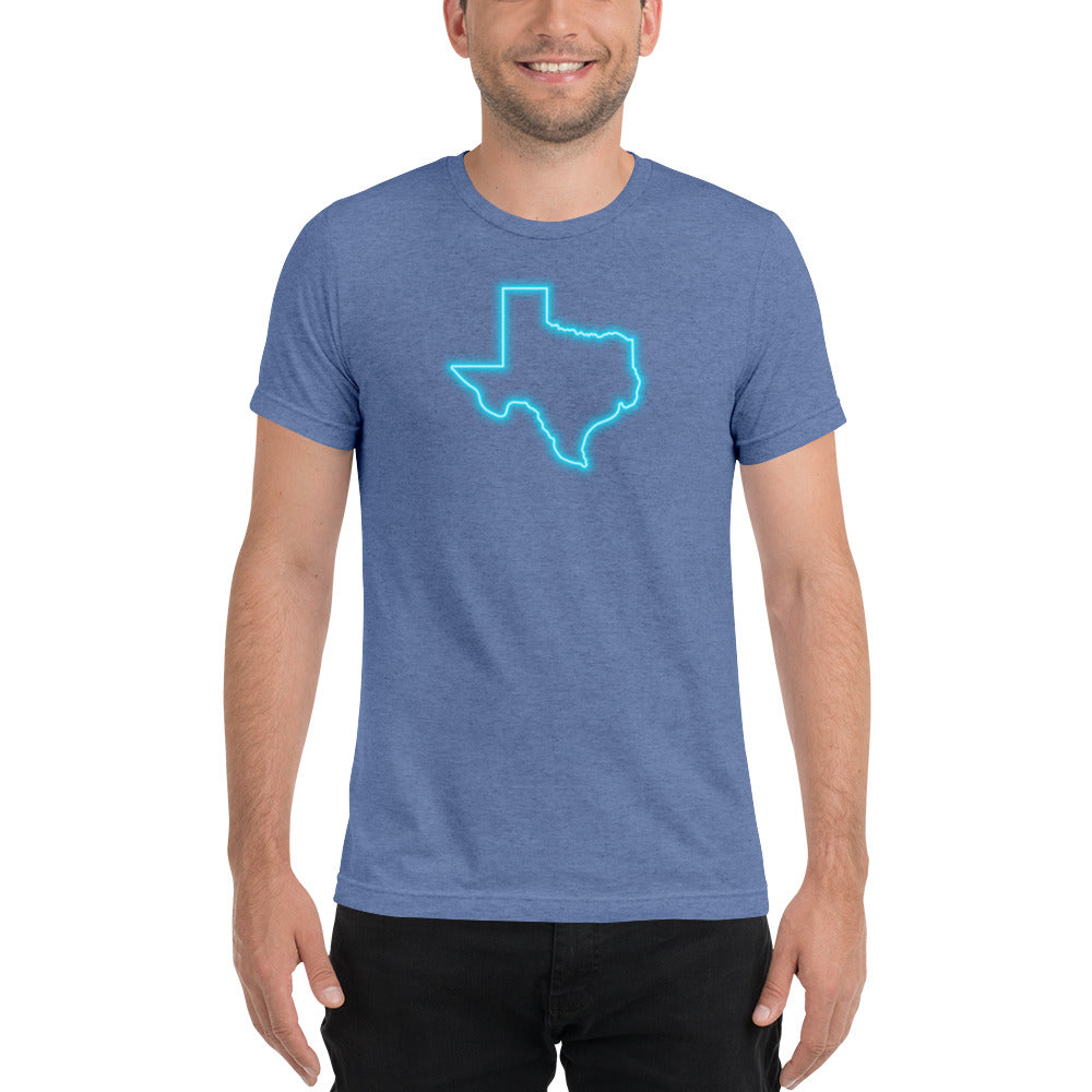 Neon Blue Texas Short Sleeve T-Shirt