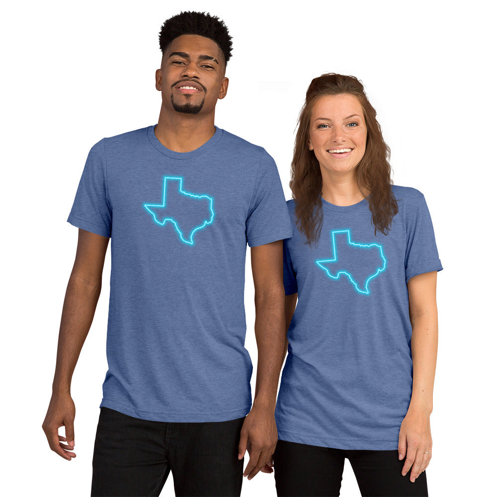 Neon Blue Texas Short Sleeve T-Shirt