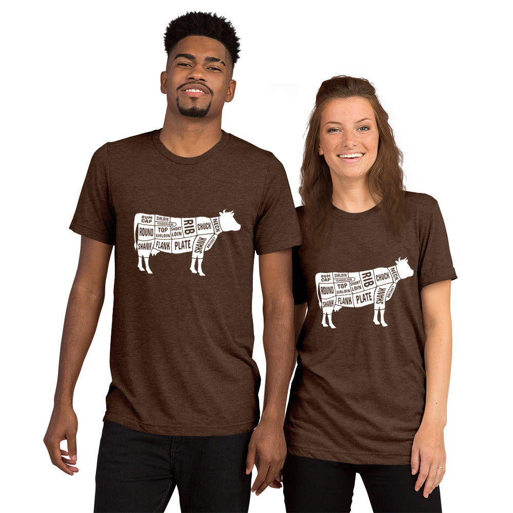 Cow Butcher Chart Short Sleeve T-Shirt