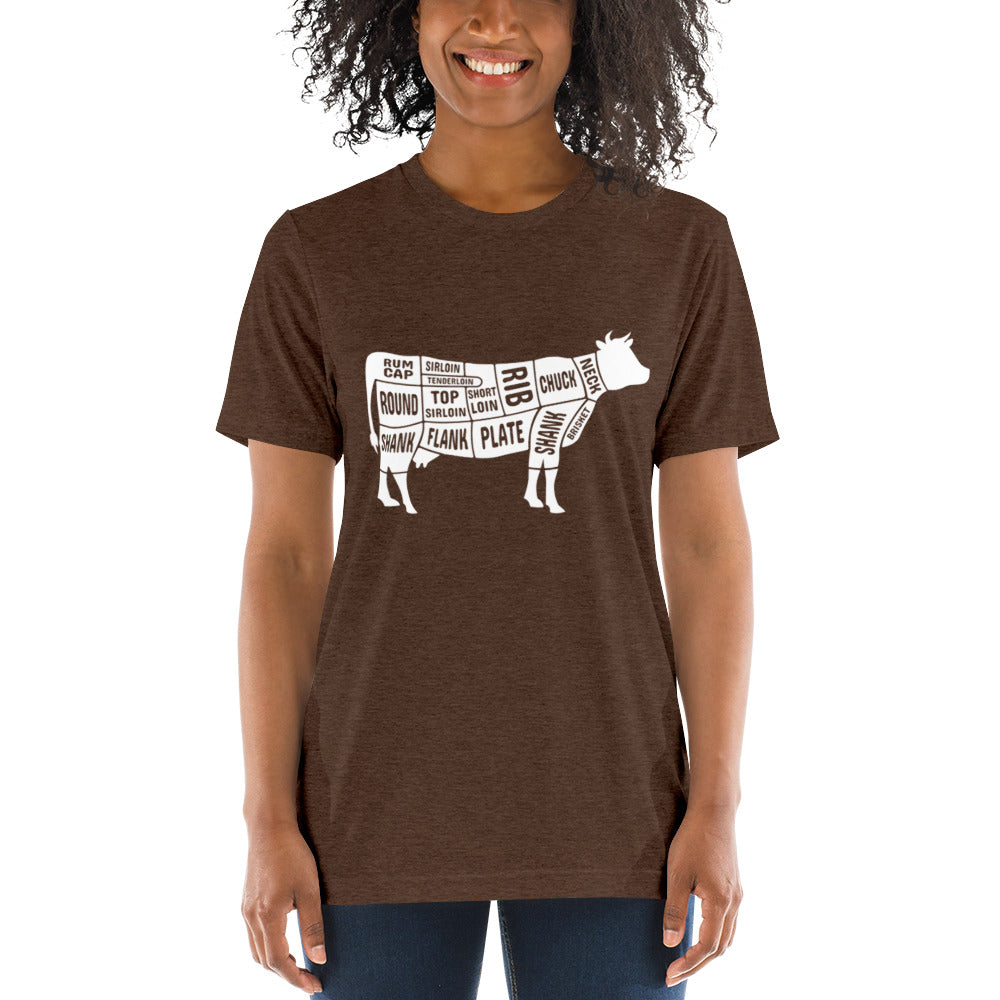 Cow Butcher Chart Short Sleeve T-Shirt