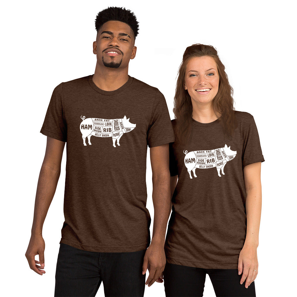 Pig Butcher Chart Short Sleeve T-Shirt