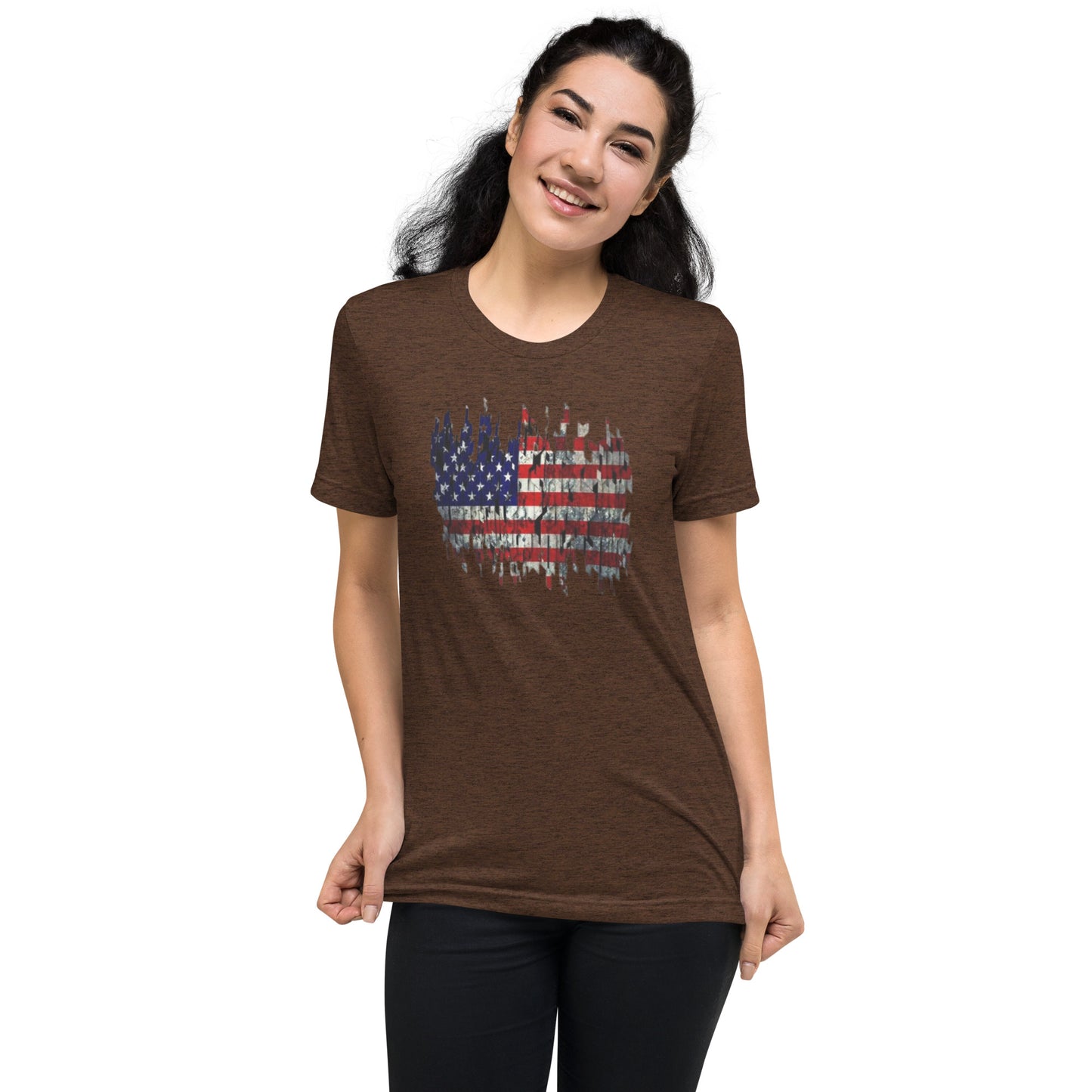 Torn American Flag Short Sleeve T-Shirt