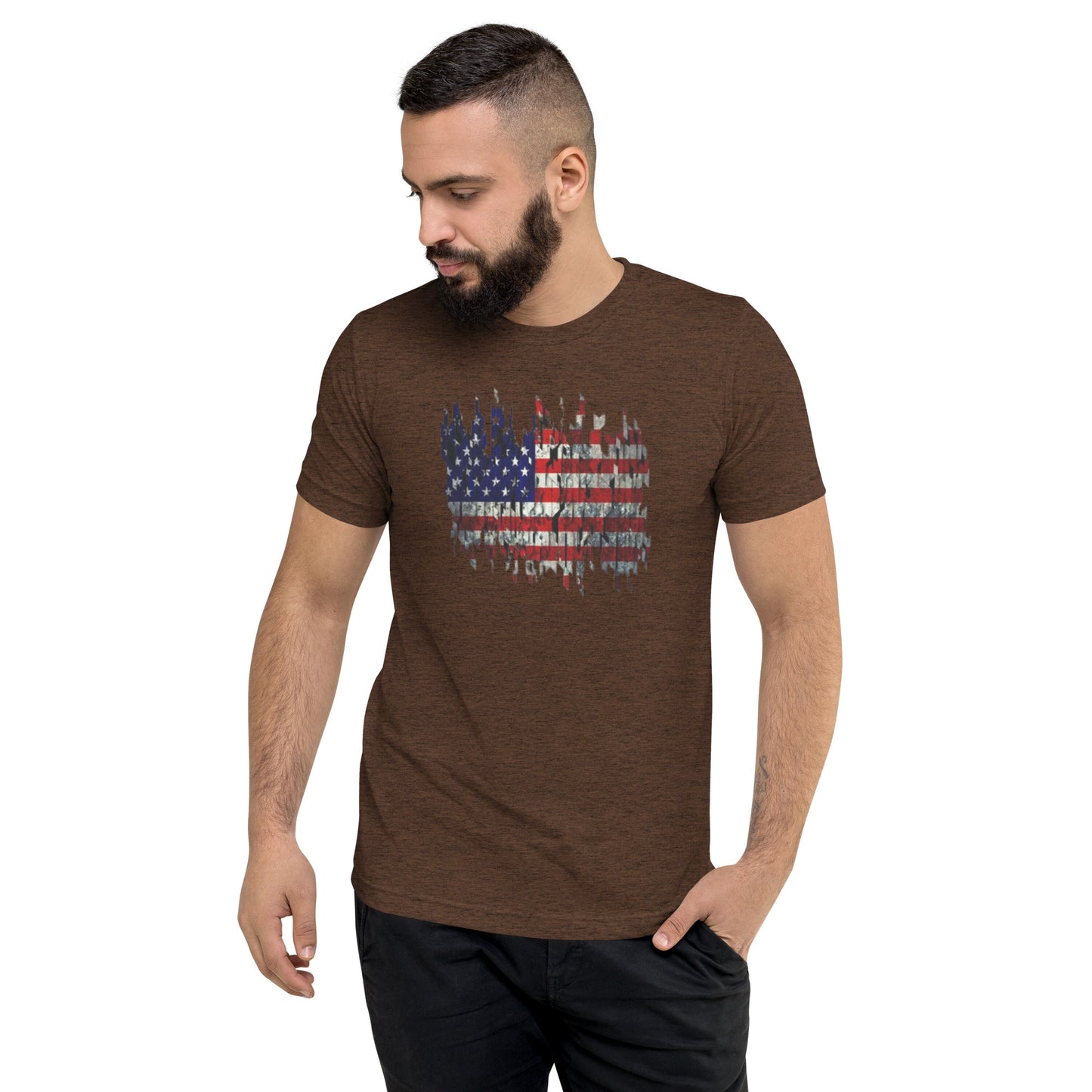 Torn American Flag Short Sleeve T-Shirt