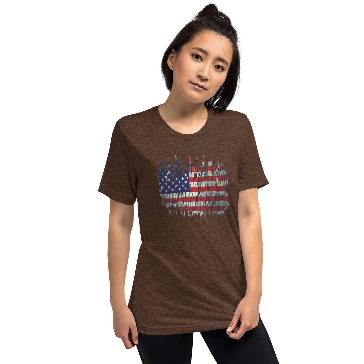 Torn American Flag Short Sleeve T-Shirt