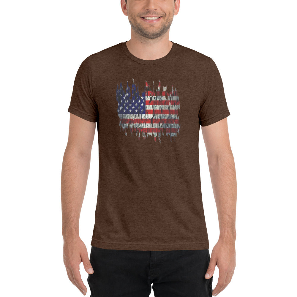 Torn American Flag Short Sleeve T-Shirt