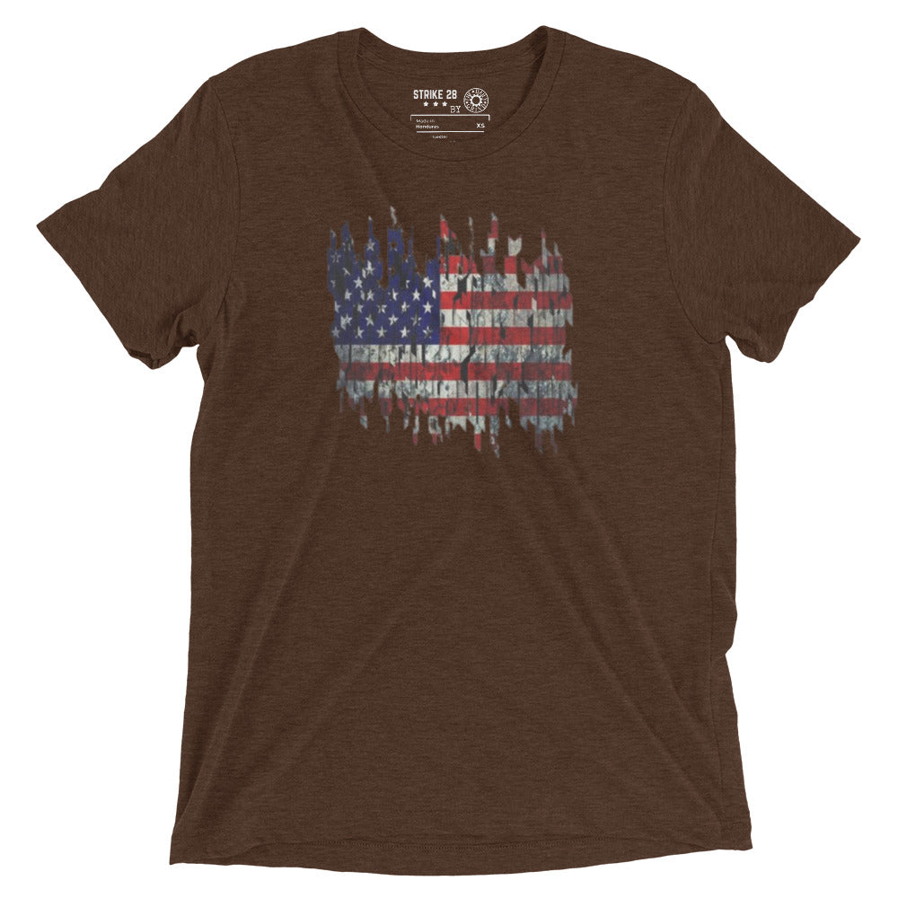 Torn American Flag Short Sleeve T-Shirt