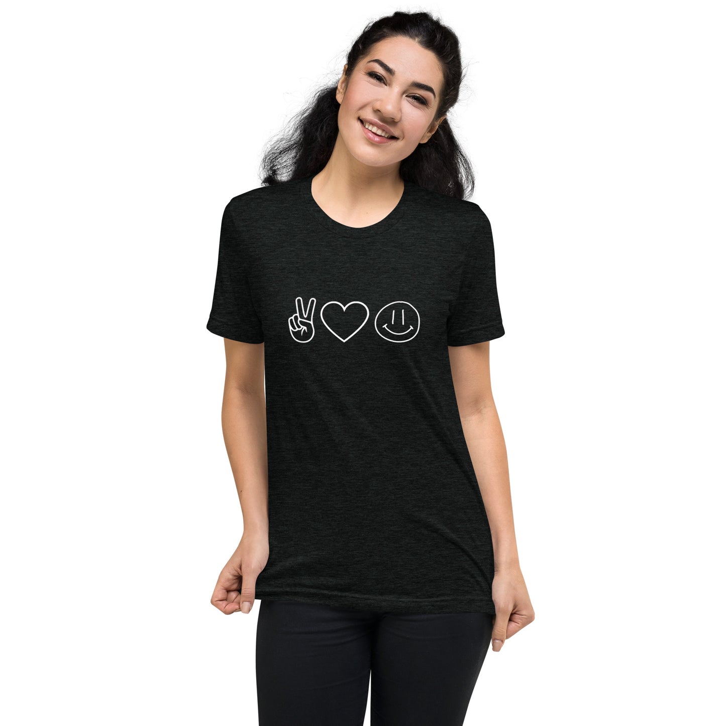 Peace Love Happiness Short Sleeve T-Shirt