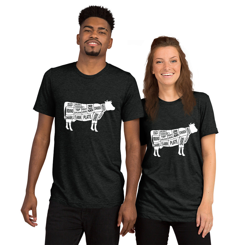 Cow Butcher Chart Short Sleeve T-Shirt