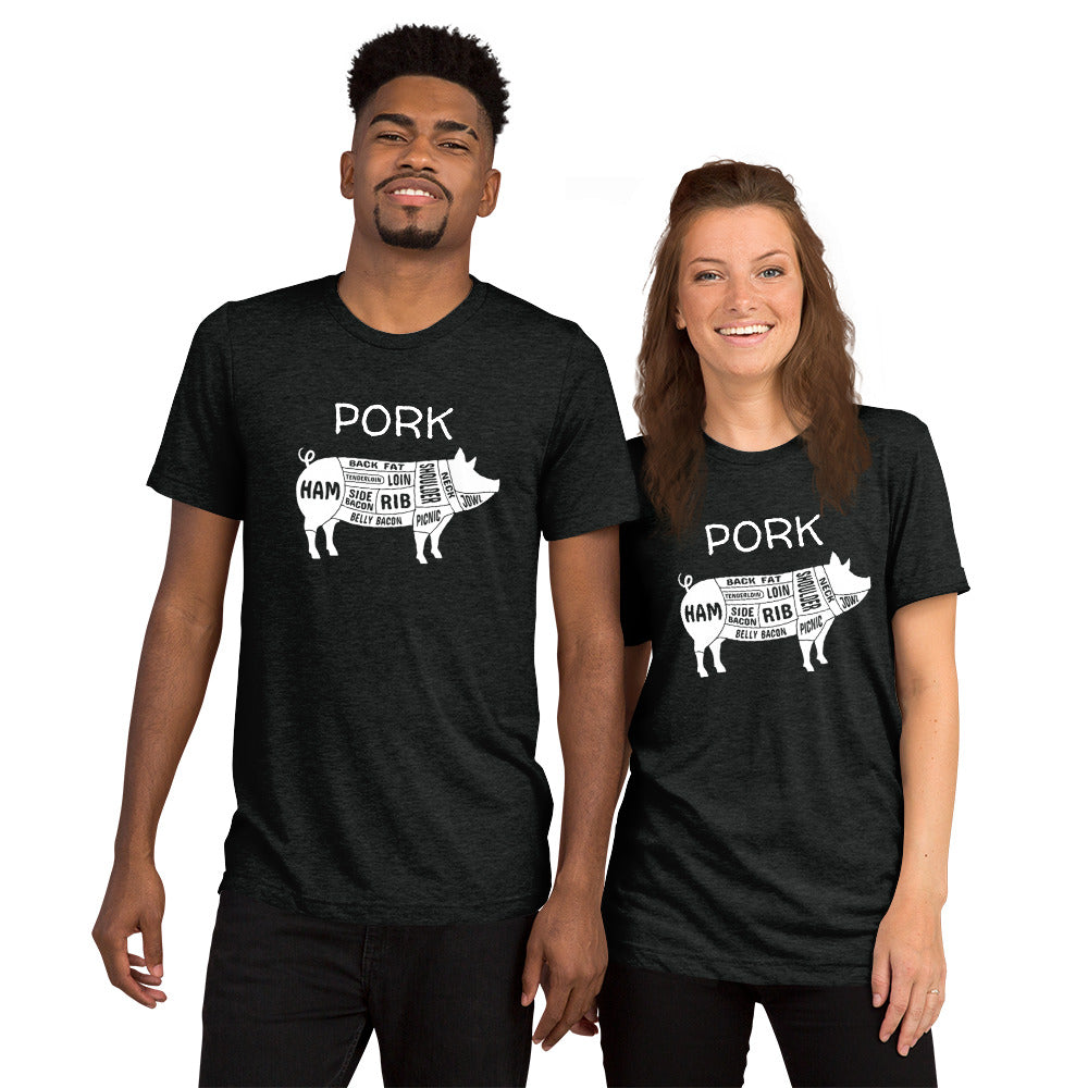 Pork Pig Butcher Chart Short Sleeve T-Shirt