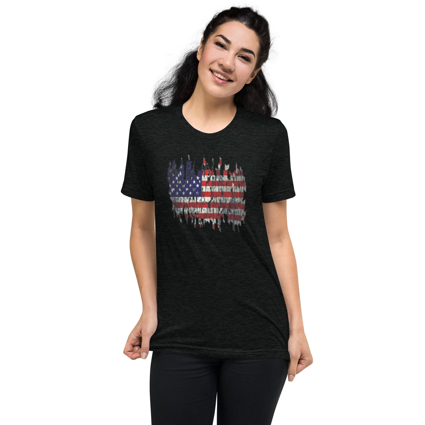 Torn American Flag Short Sleeve T-Shirt