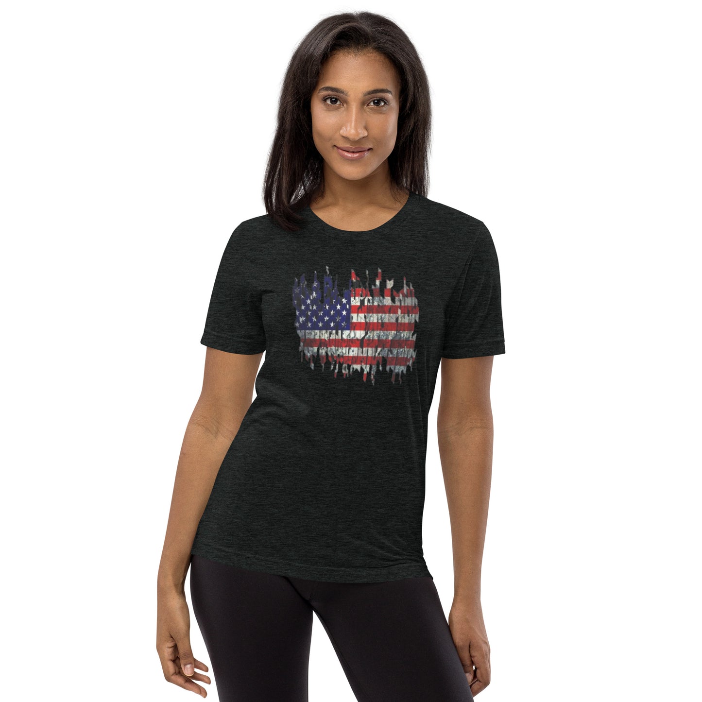 Torn American Flag Short Sleeve T-Shirt