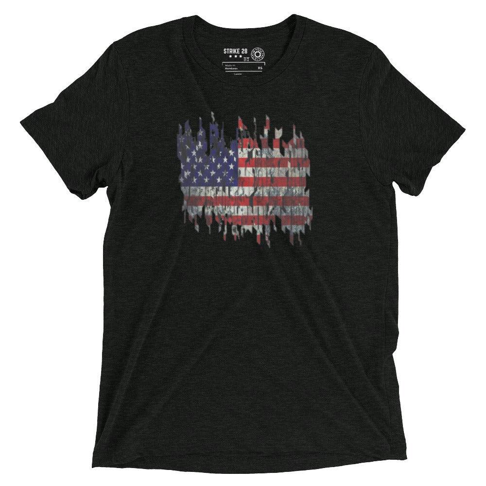 Torn American Flag Short Sleeve T-Shirt