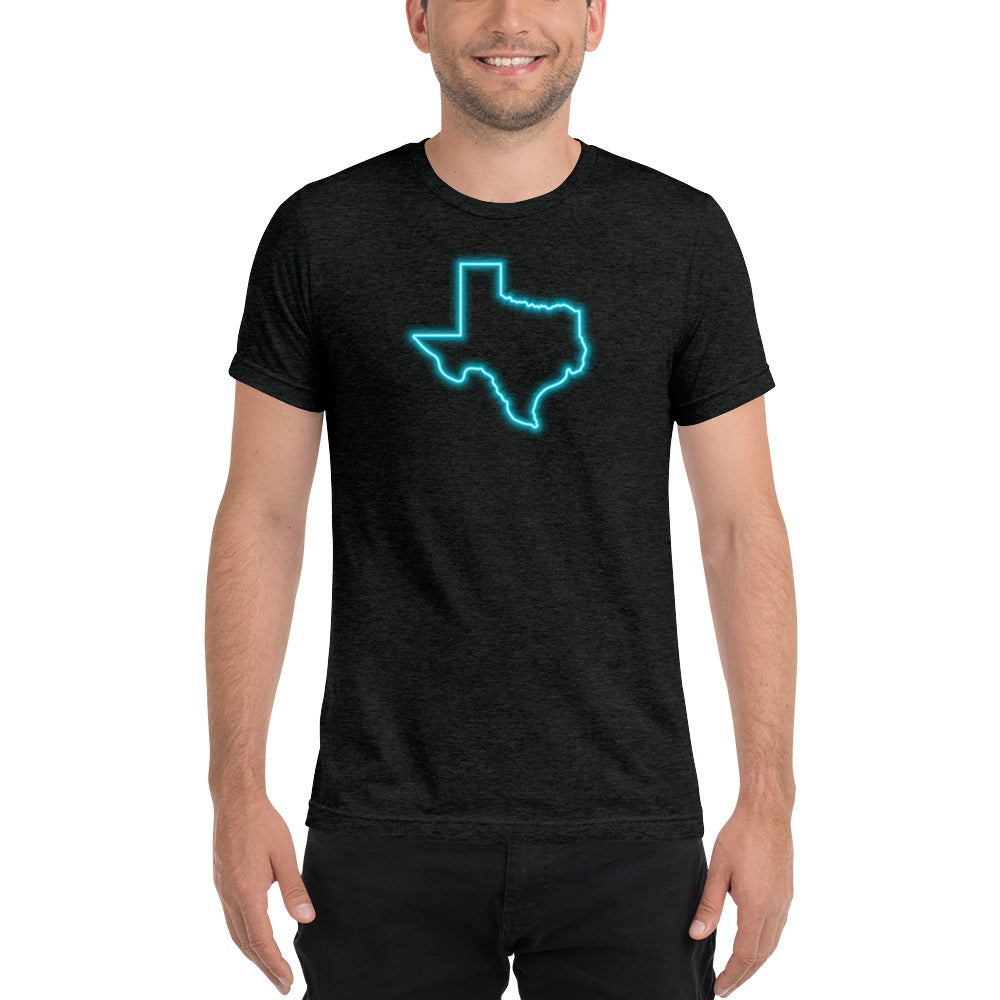 Neon Blue Texas Short Sleeve T-Shirt