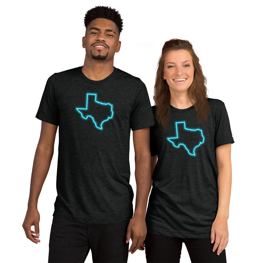 Neon Blue Texas Short Sleeve T-Shirt