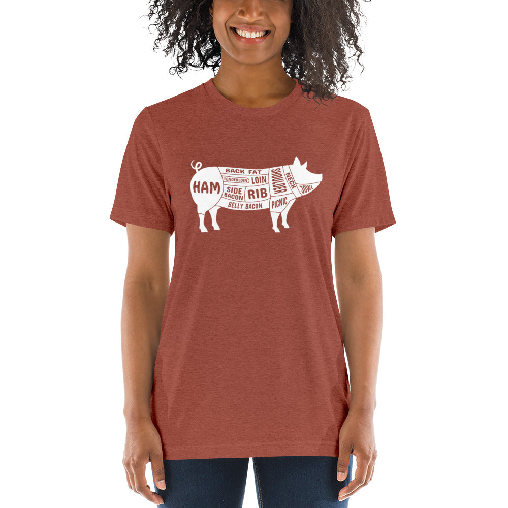 Pig Butcher Chart Short Sleeve T-Shirt