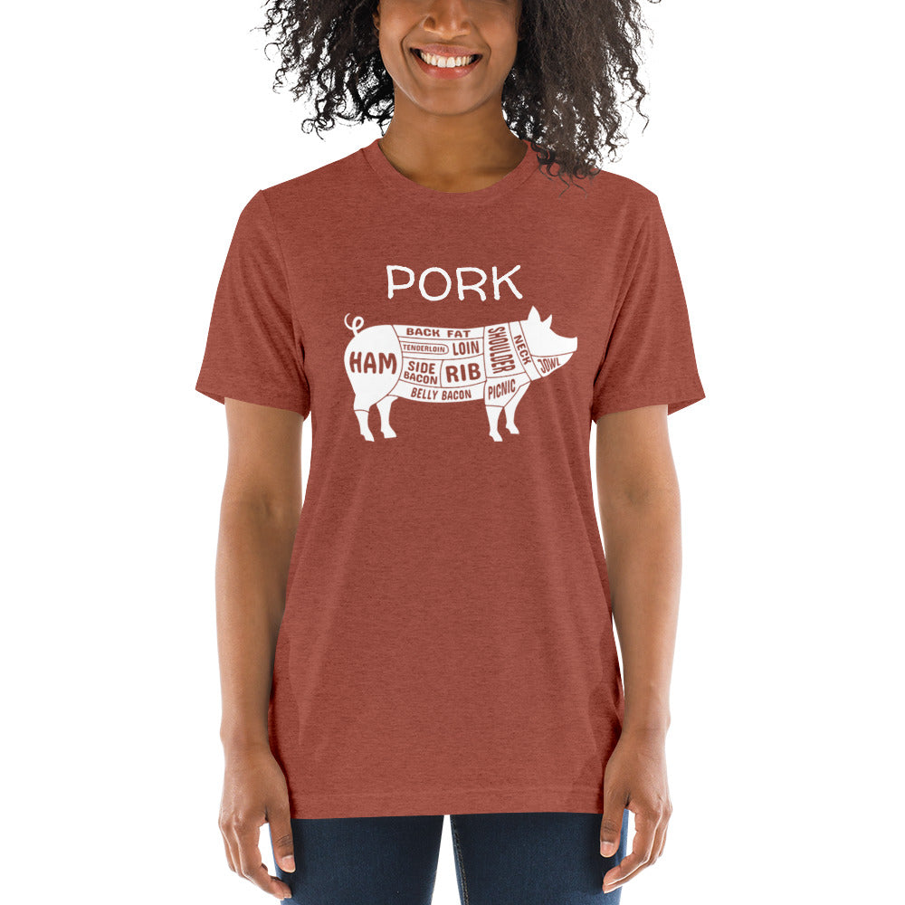 Pork Pig Butcher Chart Short Sleeve T-Shirt