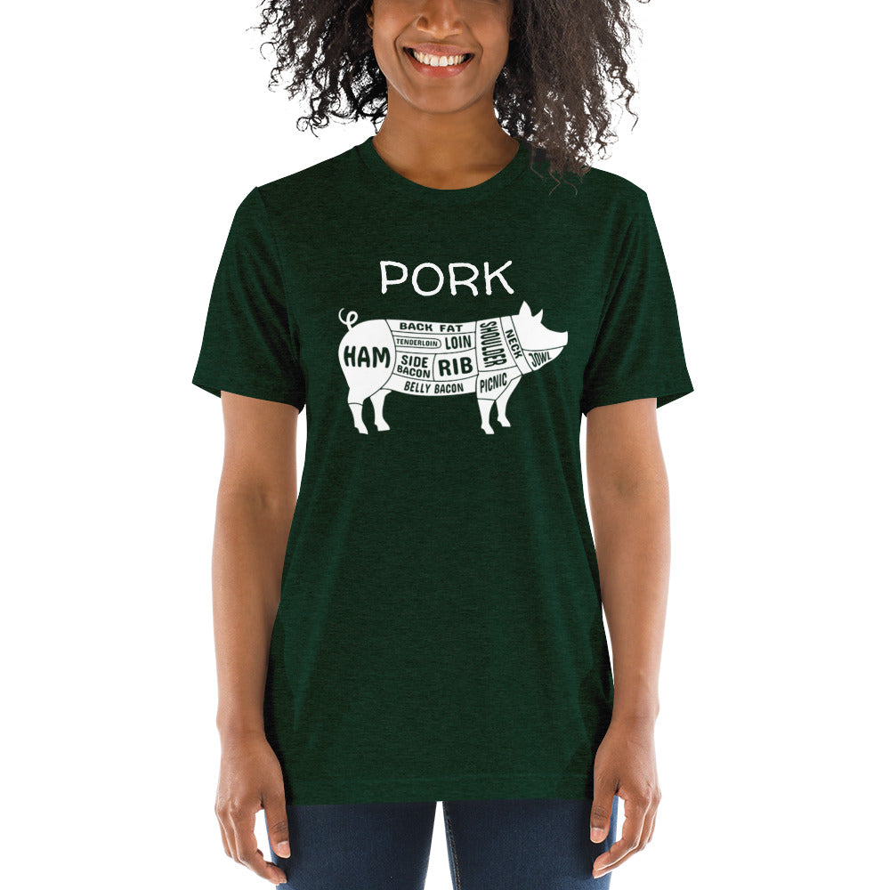 Pork Pig Butcher Chart Short Sleeve T-Shirt