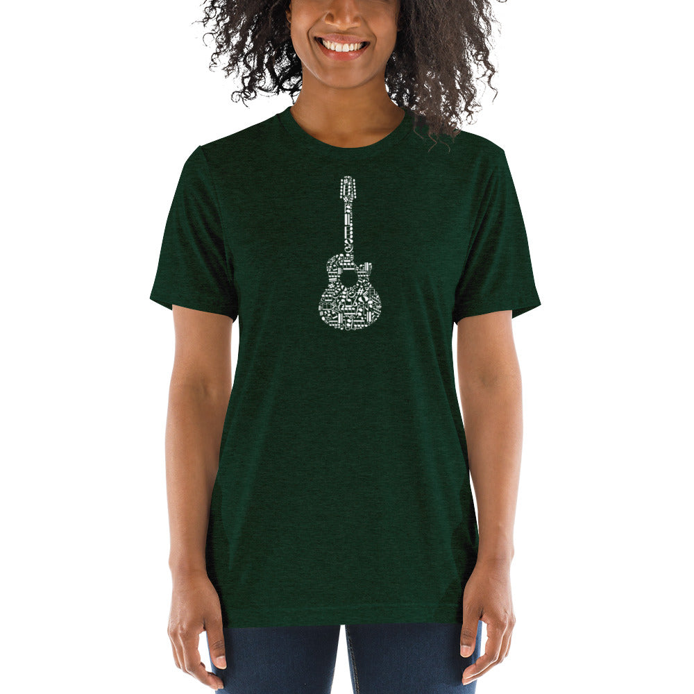 Music Notes Guitar Short Sleeve T-Shirt