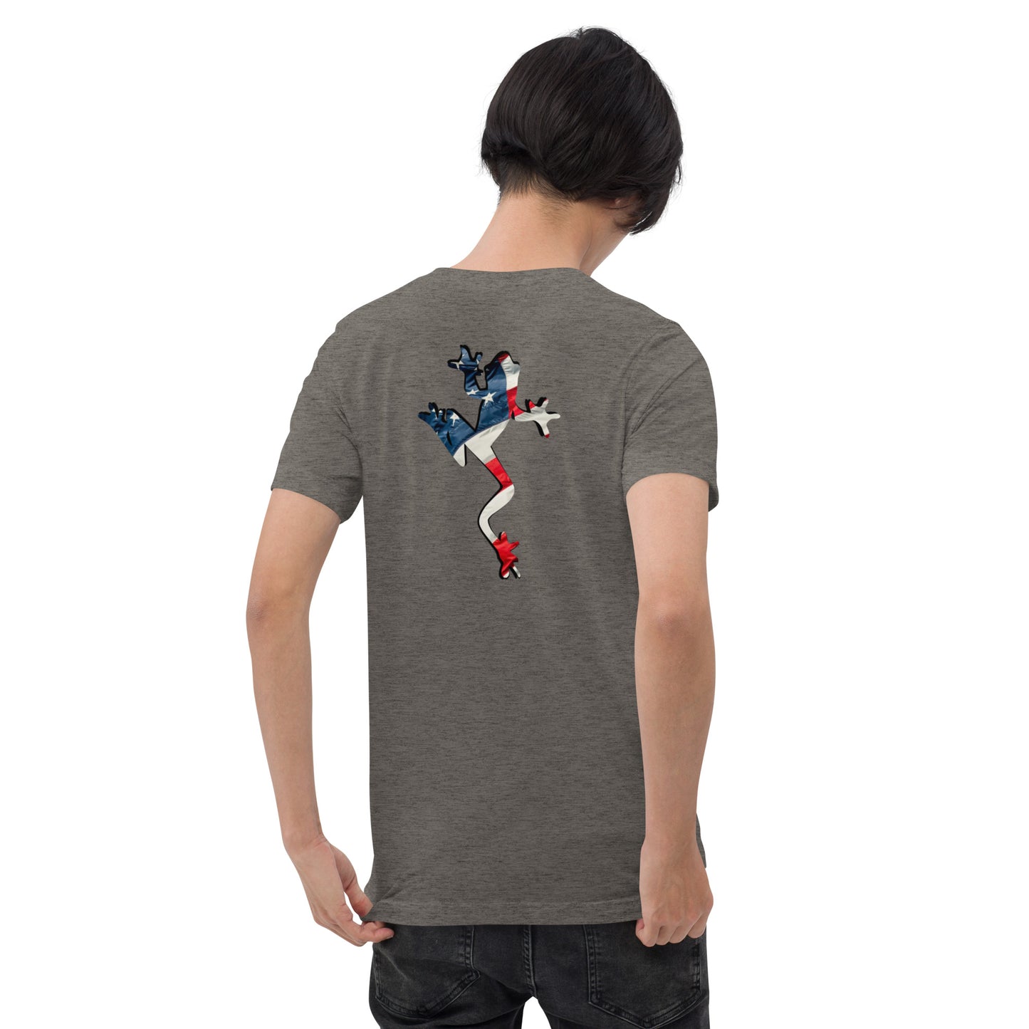 American Frog in Dark Gray Short Sleeve T-Shirt