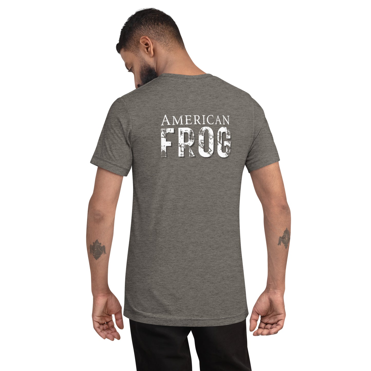 American Frog in Dark Gray Short Sleeve T-Shirt