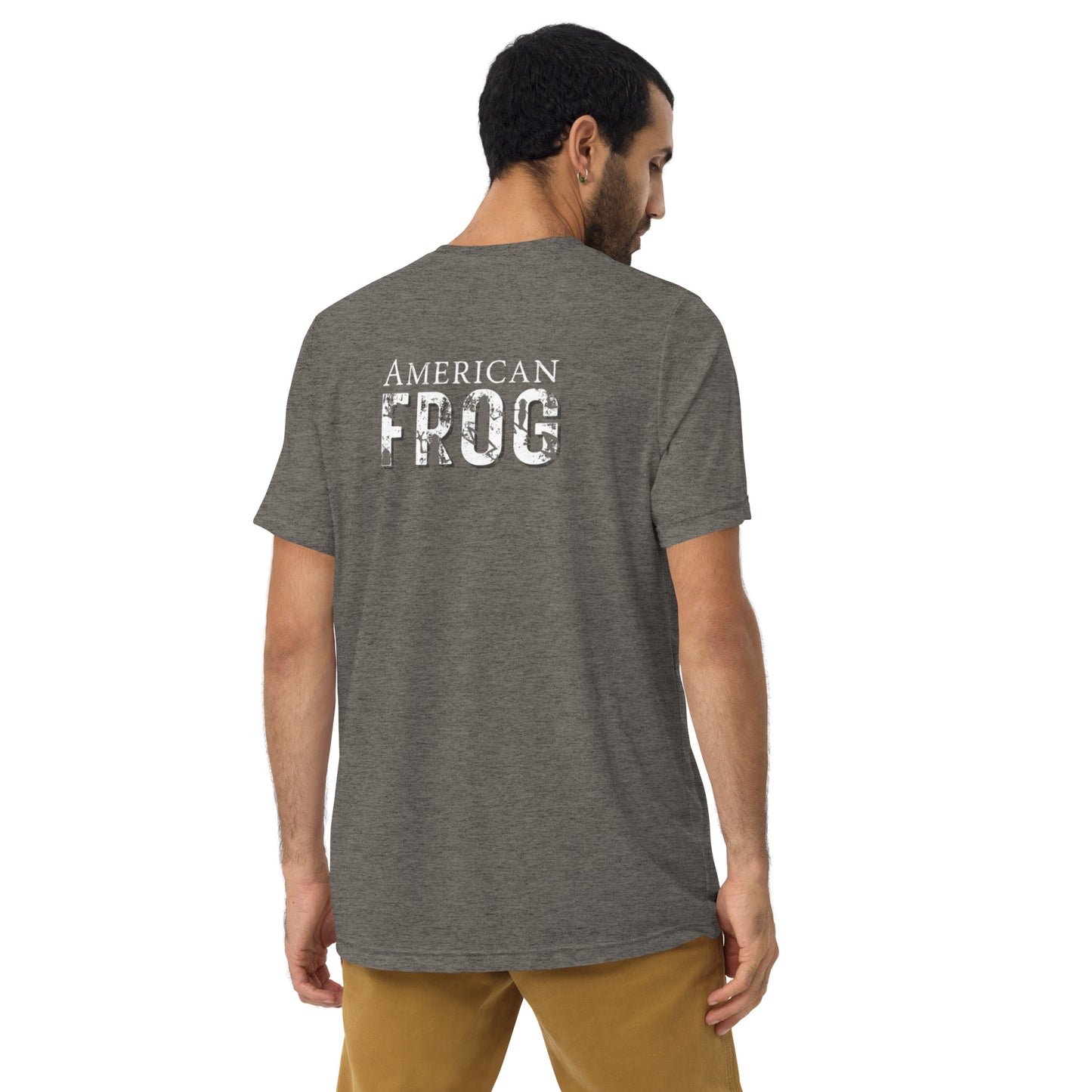 American Frog in Dark Gay Short Sleeve T-Shirt