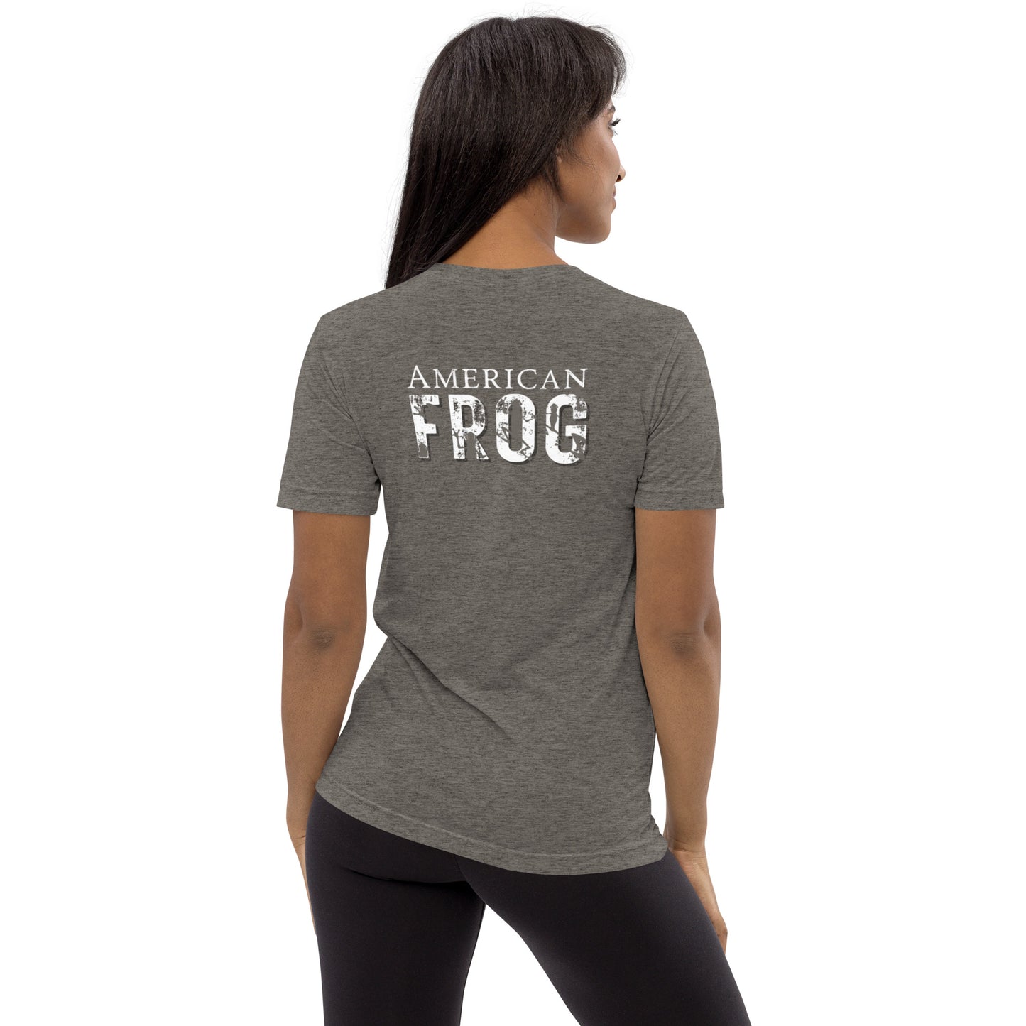 American Frog in Dark Gay Short Sleeve T-Shirt