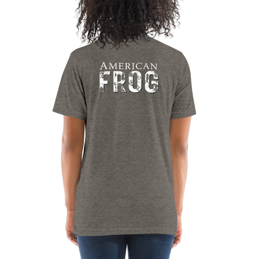 American Frog in Dark Gay Short Sleeve T-Shirt