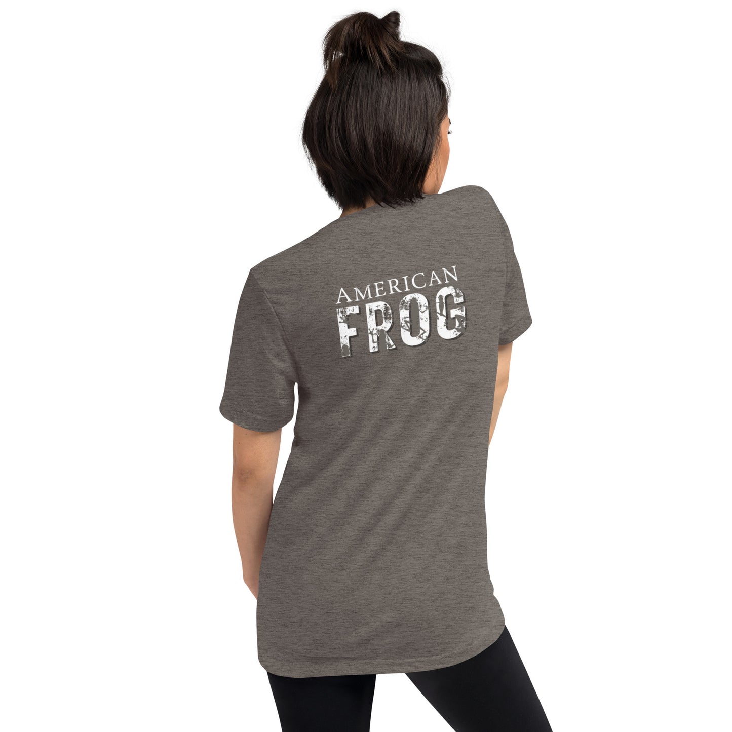 American Frog in Dark Gay Short Sleeve T-Shirt