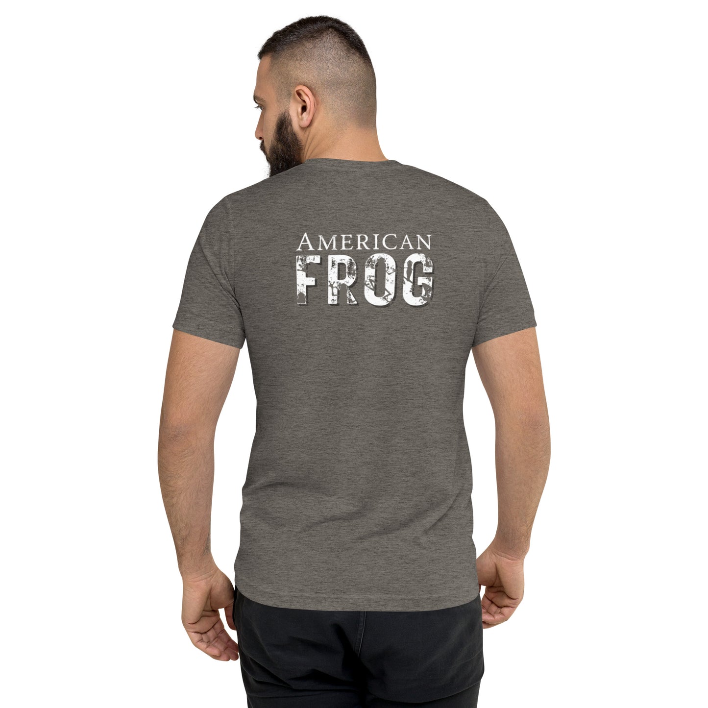 American Frog in Dark Gray Short Sleeve T-Shirt