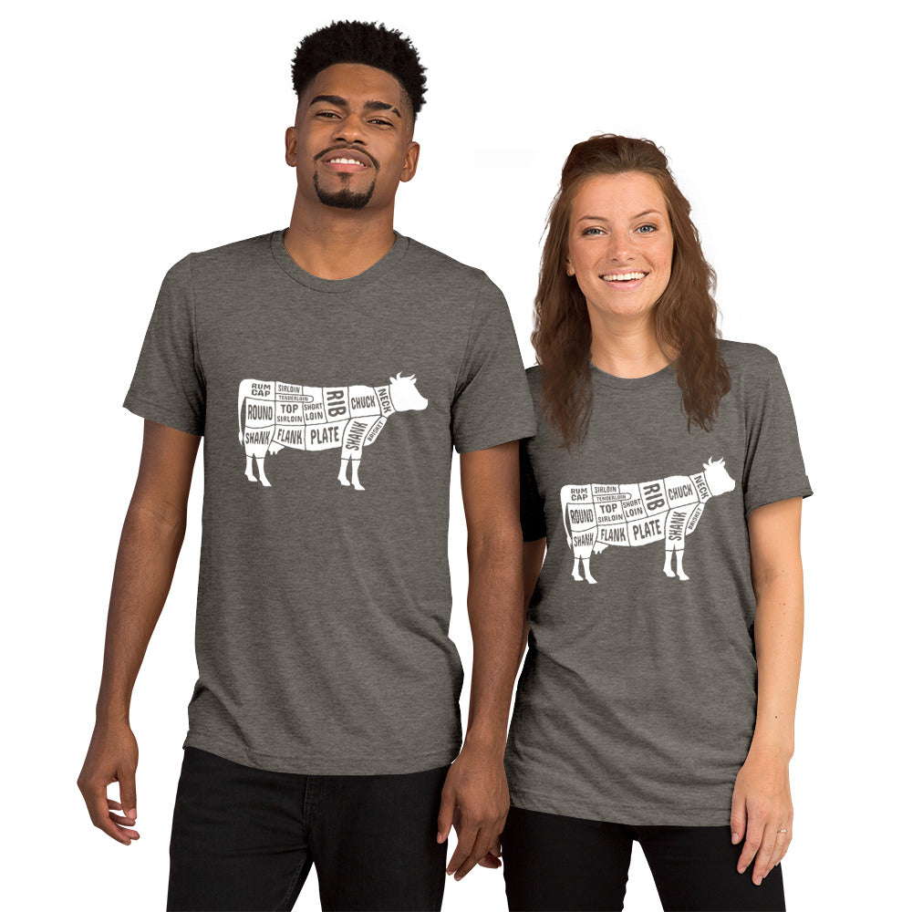 Cow Butcher Chart Short Sleeve T-Shirt