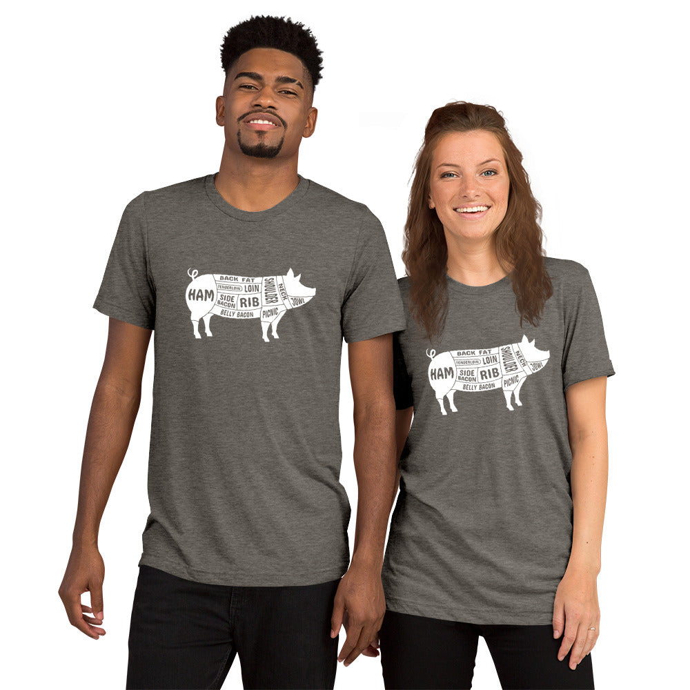 Pig Butcher Chart Short Sleeve T-Shirt