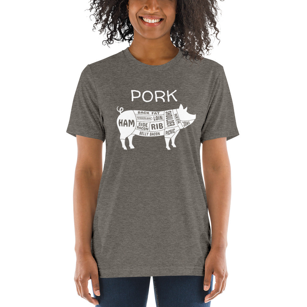 Pork Pig Butcher Chart Short Sleeve T-Shirt