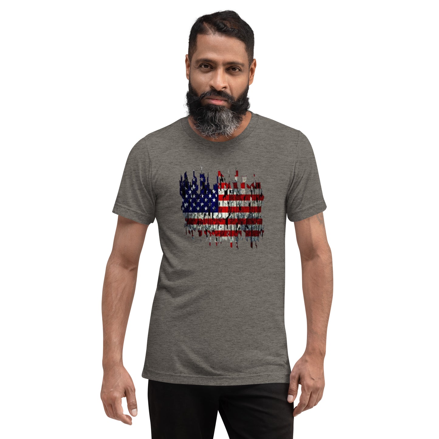 Torn American Flag Short Sleeve T-Shirt