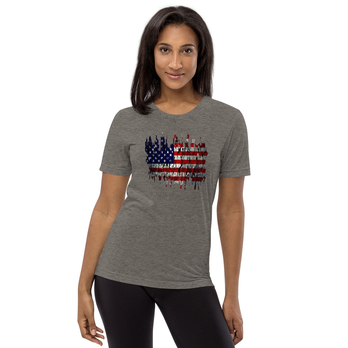 Torn American Flag Short Sleeve T-Shirt