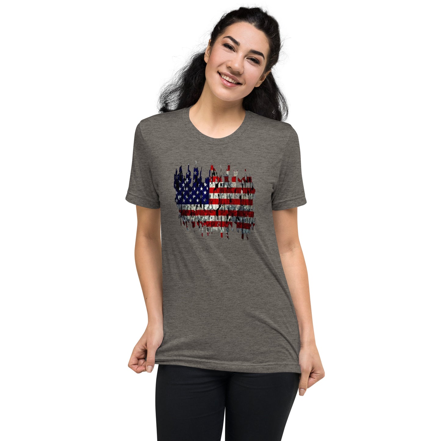 Torn American Flag Short Sleeve T-Shirt