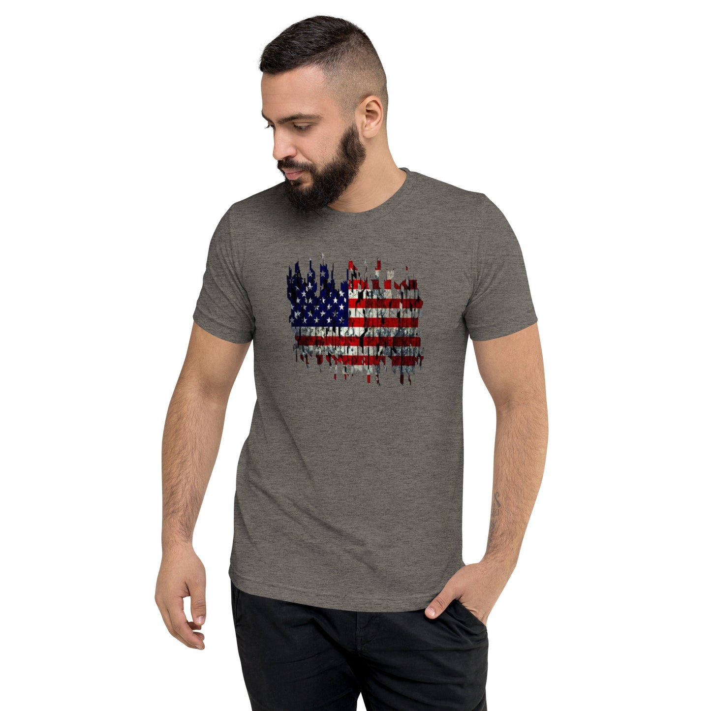 Torn American Flag Short Sleeve T-Shirt