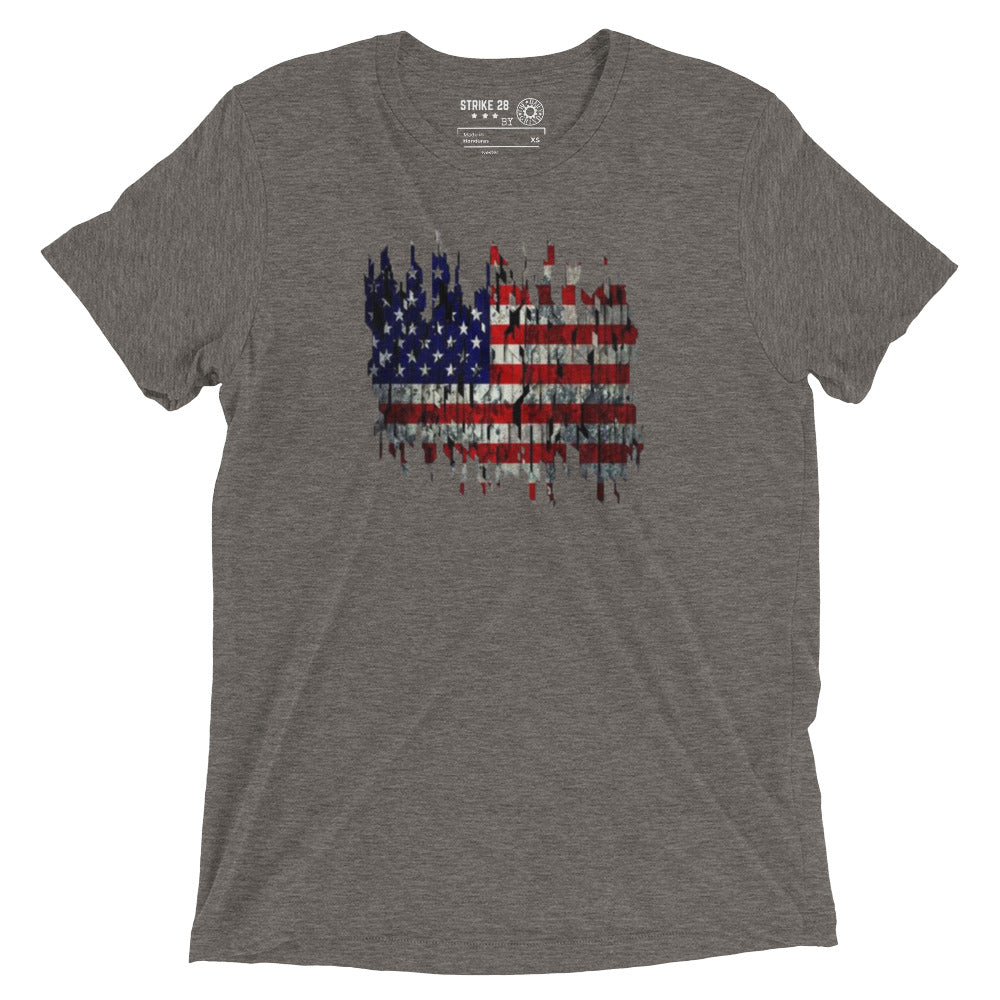 Torn American Flag Short Sleeve T-Shirt